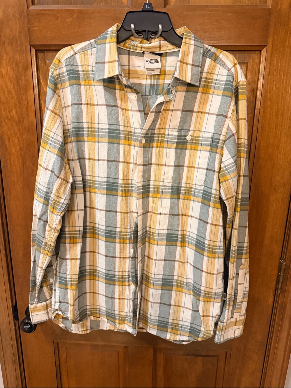The North Face Men's Plaid Button-Down Shirt in Yellow, Green & White